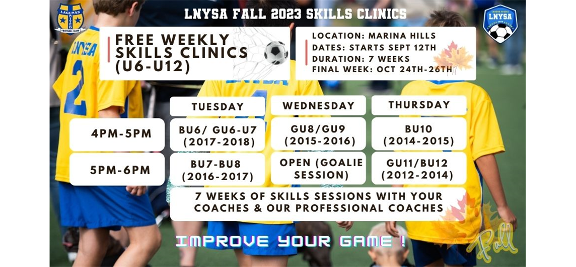 Weekly Skills Clinics Start Sept 12